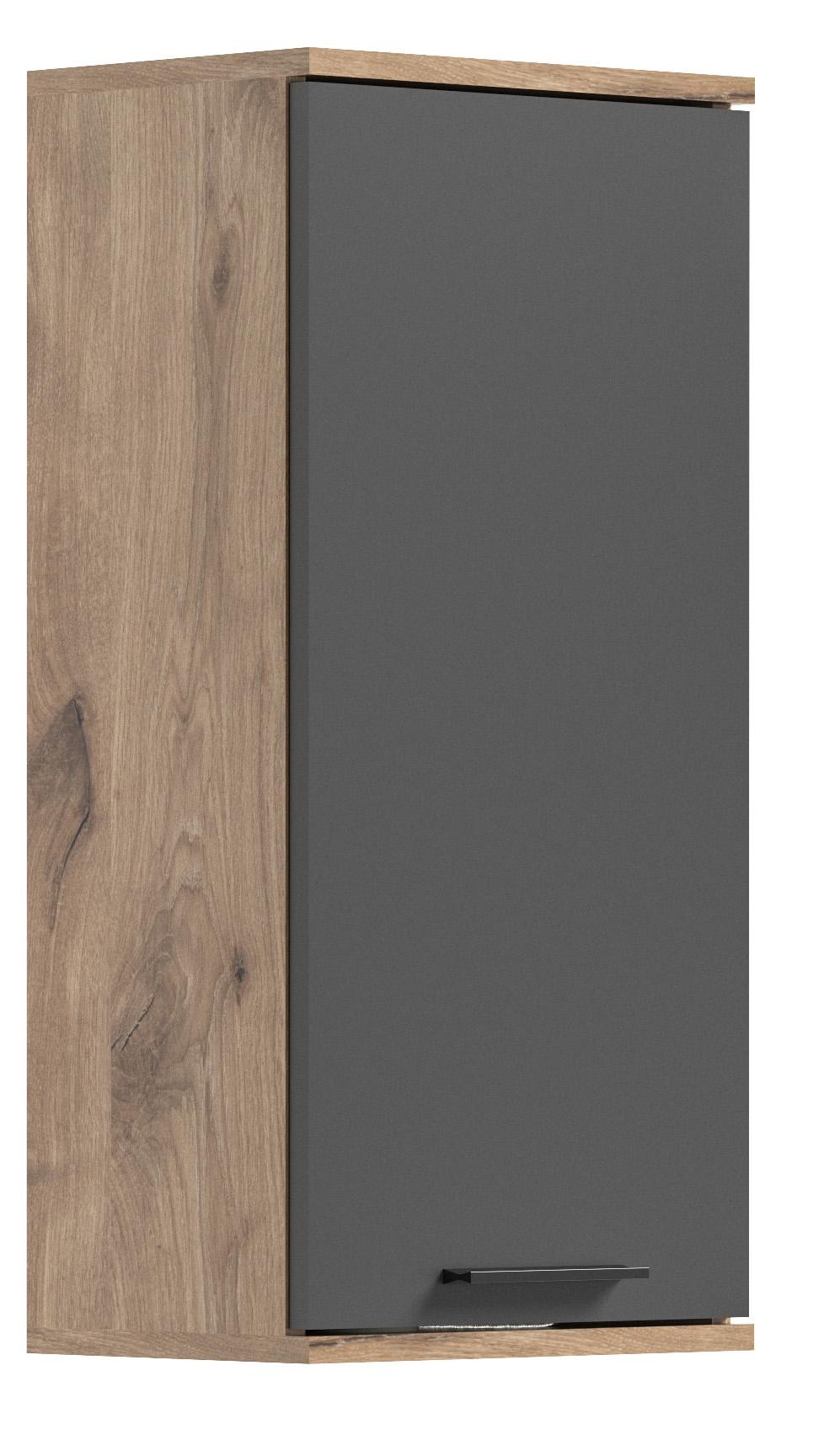 Hängeschrank Mason B: 37cm Eichefarben - Eichefarben/Grau, MODERN, Holzwerkstoff (37/77/24cm) - MID.YOU