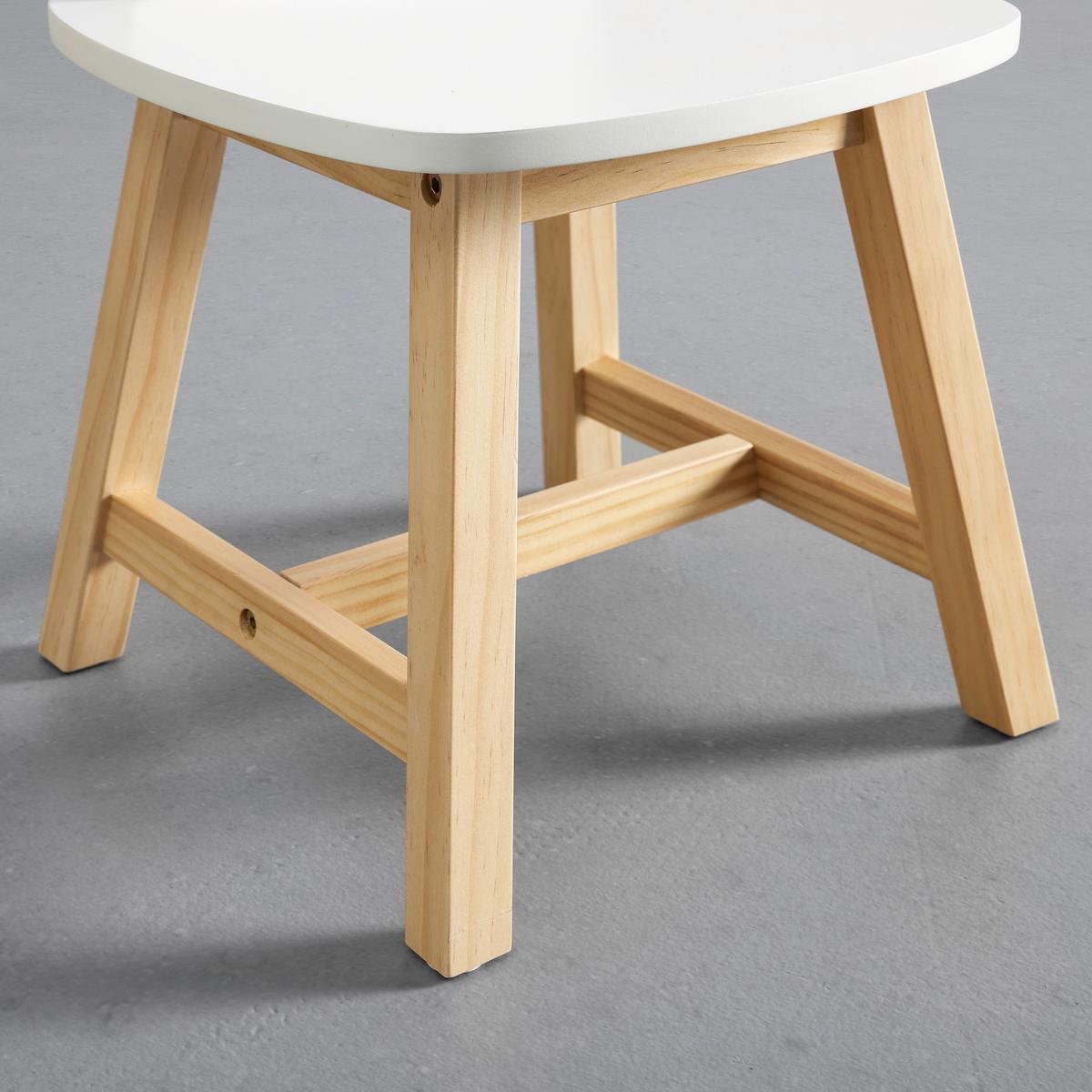 Dětská sedací souprava PINO bílá - bílá/barvy borovice, Moderní, dřevo (55/45/55cm) - Bessagi Kids
