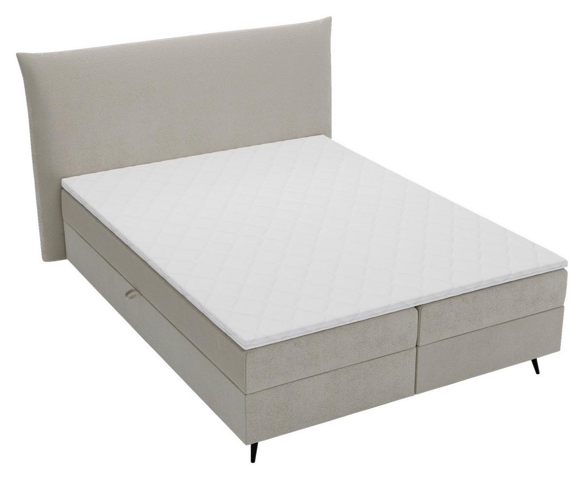 Boxbett Foxy Beige - Beige/Schwarz, Basics, Holz/Holzwerkstoff (180/200cm) - Livetastic