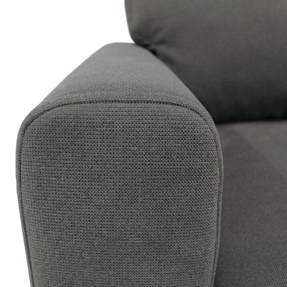 Ecksofa Prince Braun S: 240x163 cm - Schwarz/Braun, Design, Textil (240/163cm) - MID.YOU