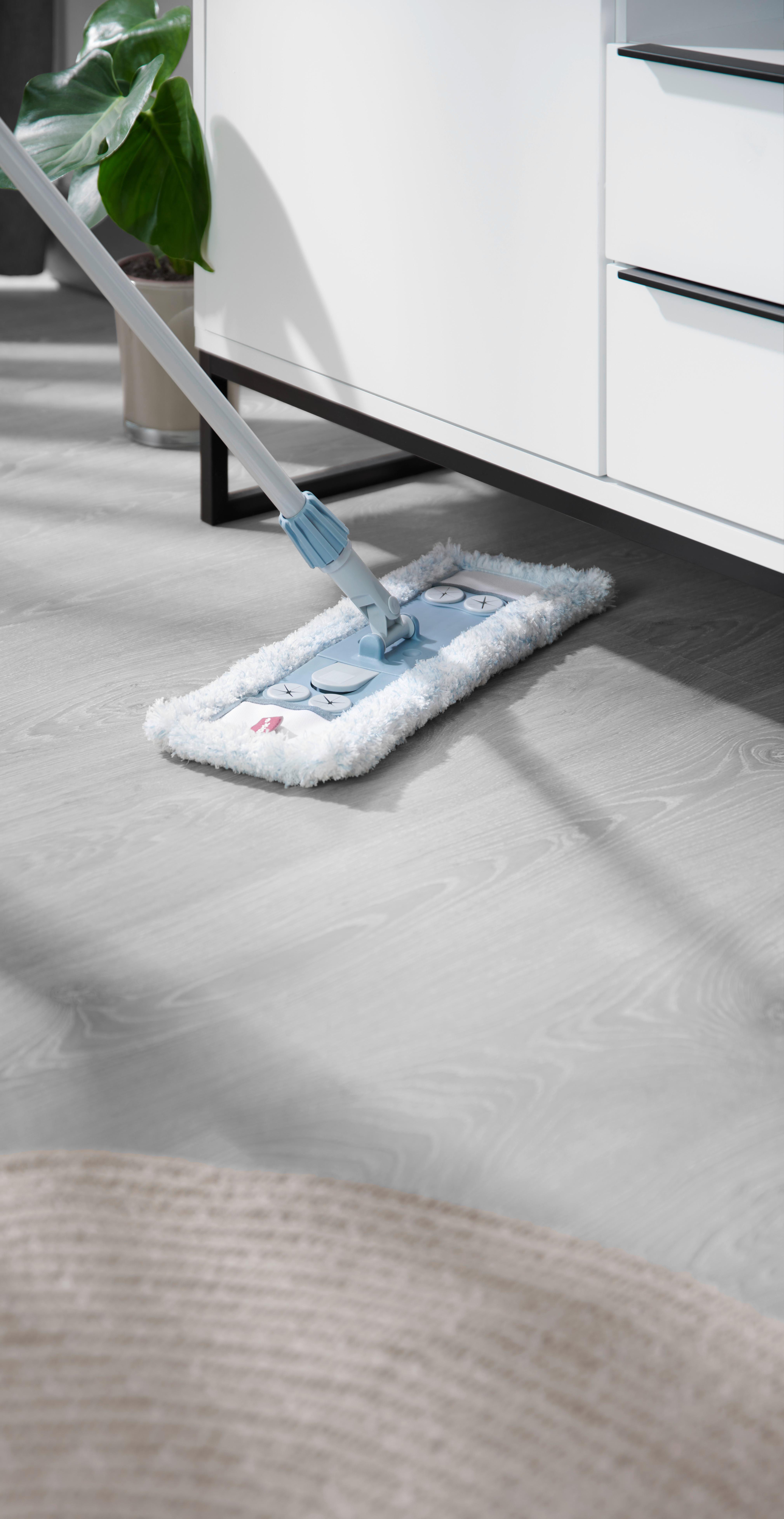 Mop na podlahu Paula - modrá/sivá, Konventionell, kov/textil (45/16/150cm) - Mömax