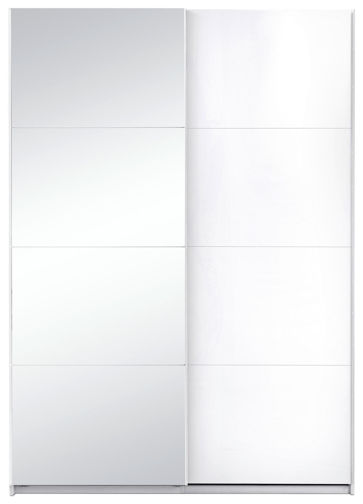 SCHIEBETÜRENSCHRANK Viva Weiß Hochglanz B: 150cm - Weiß Hochglanz/Weiß, MODERN, Holzwerkstoff (150/210/62cm) - P & B