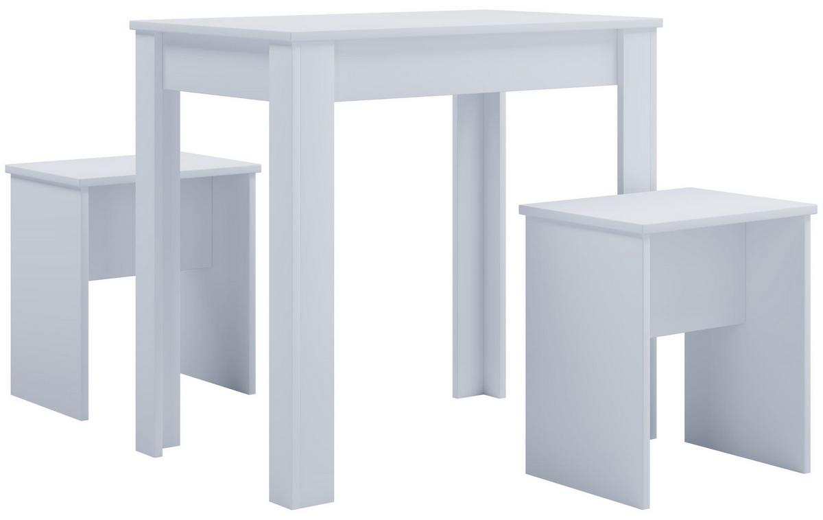 Tischgruppe Esal L - Weiß, Basics, Holzwerkstoff (80/50/75cm) - MID.YOU