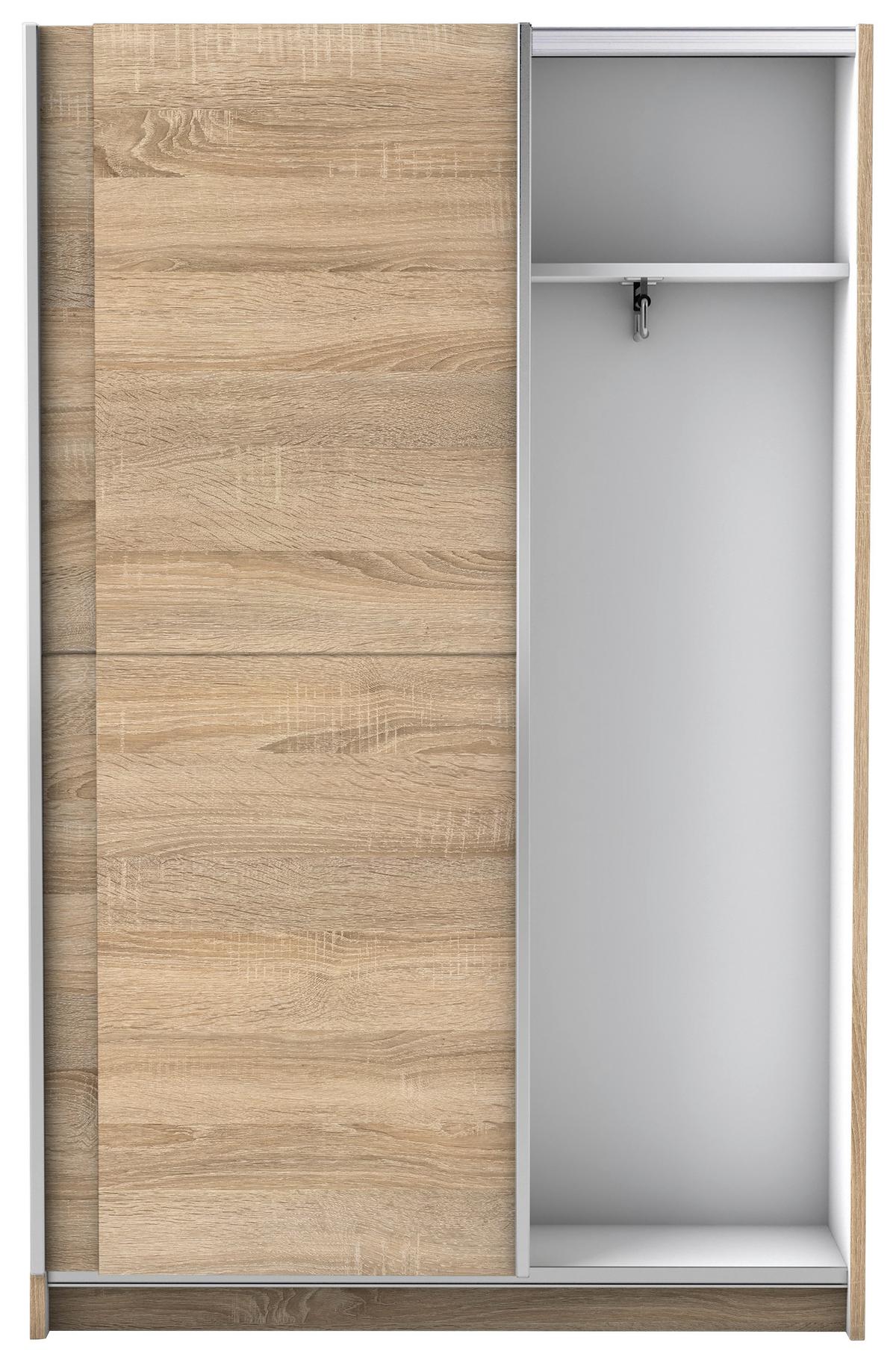 Schwebetürenschrank 125 Cm Slim, Sonoma Eiche Dekor - Eichefarben, Basics, Holzwerkstoff (125/195,5/38cm) - P & B