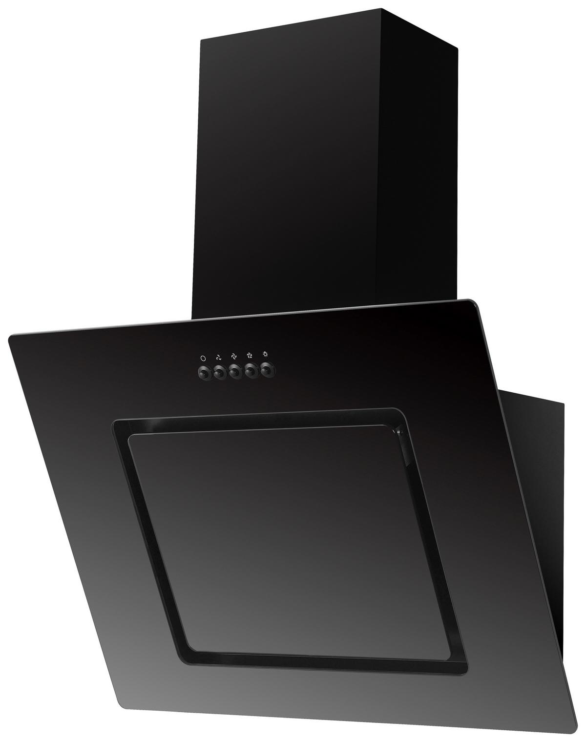 Kopffreihaube Respekta Svea Edelstahl/Glas Schwarz B: 60cm - Schwarz, Trend, Glas/Metall (60/73,9-111,9/34cm) - Respekta