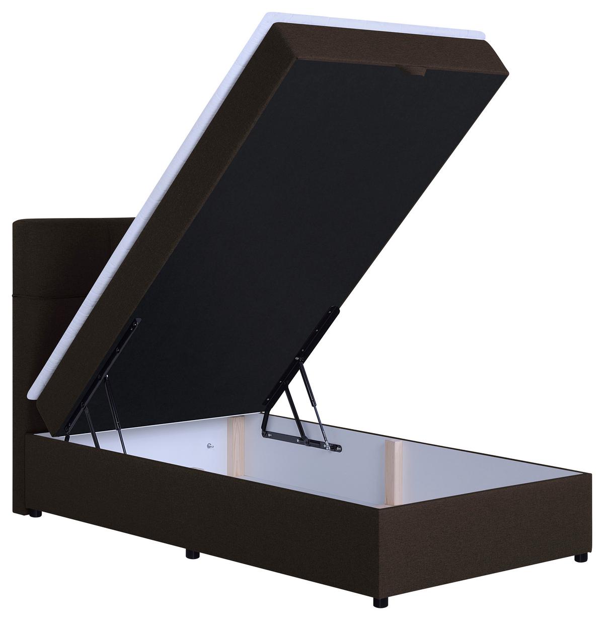 Boxbett Paros 100 100x200 Braun - Schwarz/Braun, MODERN, Holzwerkstoff/Textil (100/200cm) - MID.YOU