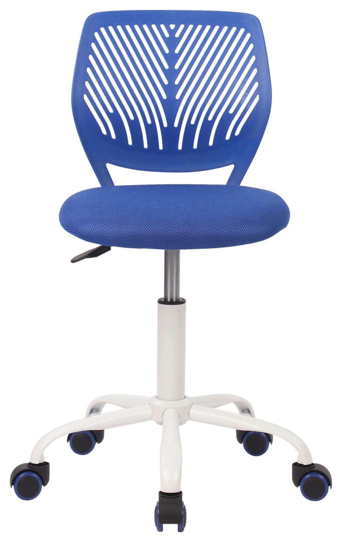 Otočná židle Kira modrá  cca. 40x87x44cm - bílá/modrá, Moderní, kov/dřevo (40/87/44cm) - Mömax