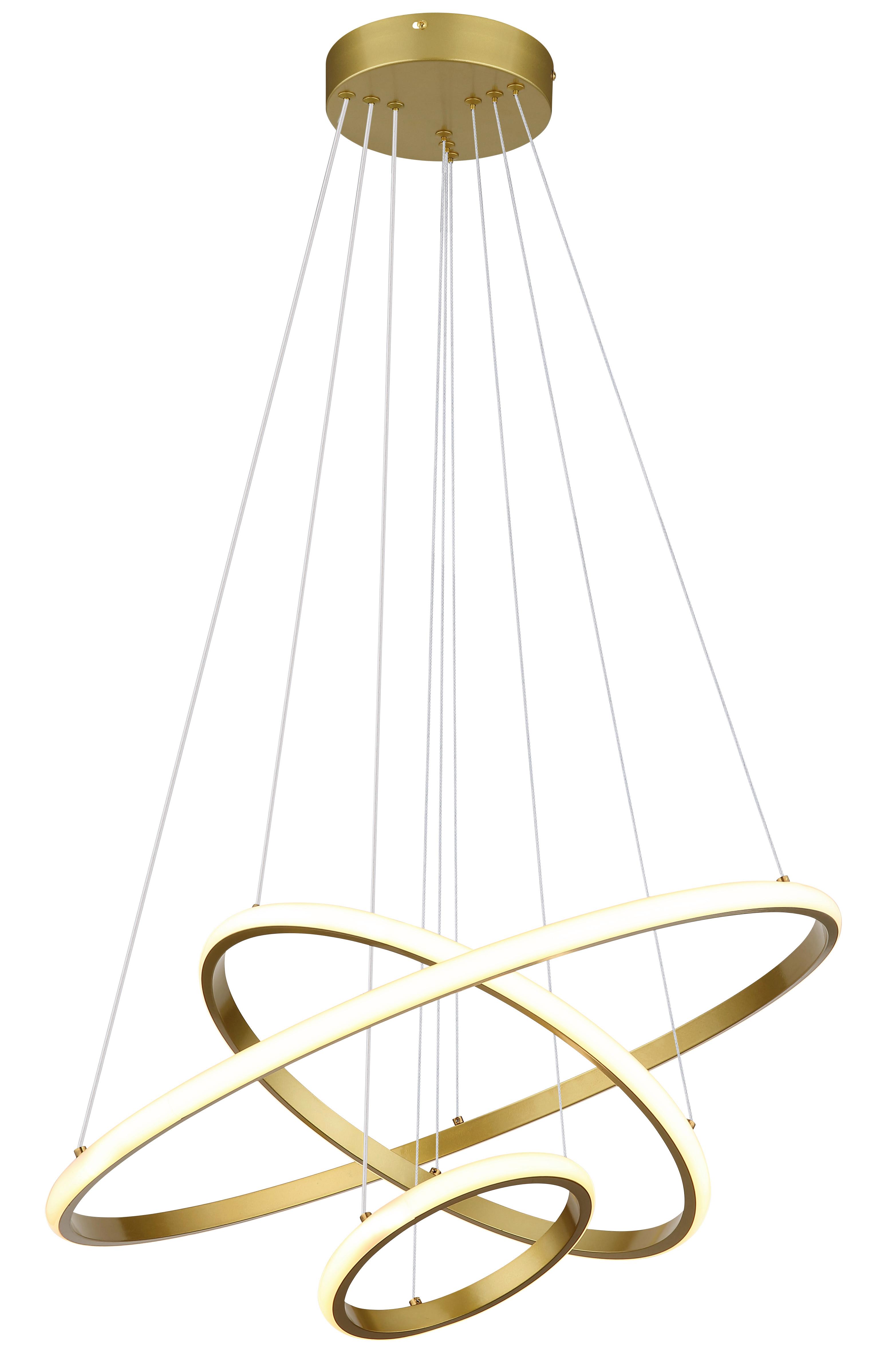 Led-hängeleuchte 67404g Corine - Goldfarben/Weiß, Basics, Kunststoff/Metall (60/100cm) - Globo