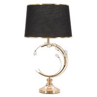 Tischleuchte Bruxelles Schwarz, Goldfarben B: 36 cm - Goldfarben/Schwarz, Basics, Glas/Textil (36/65/36 cm)