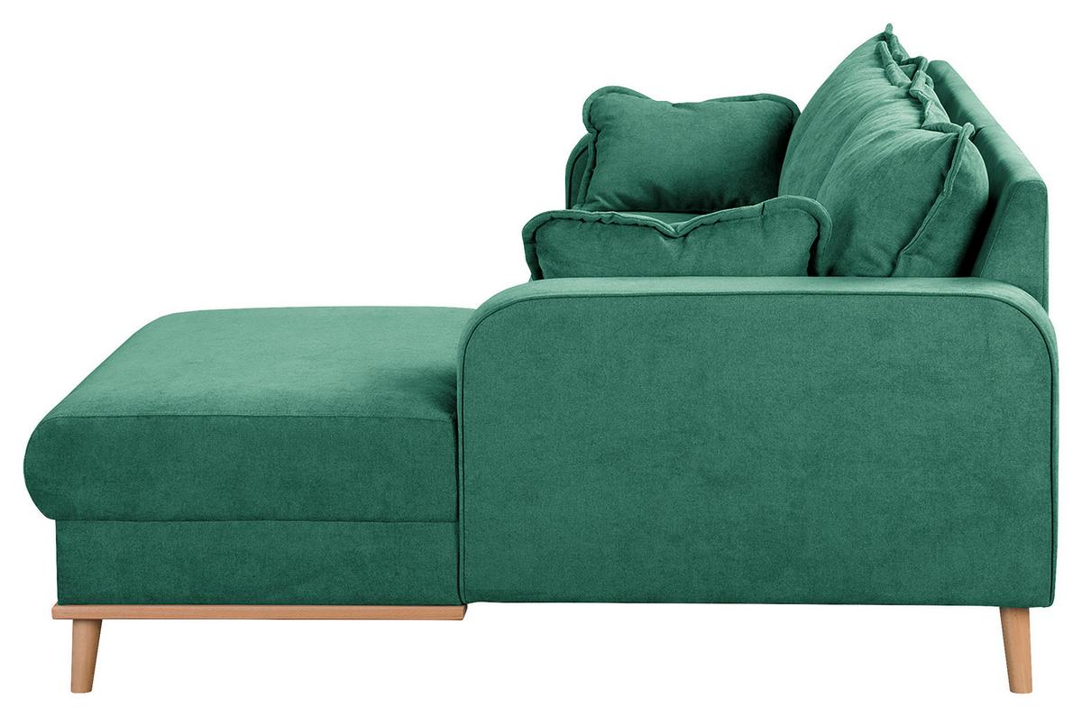 Ecksofa Beata Mintgrün S: 230x150 cm - Wengefarben/Mintgrün, Design, Textil (230/150cm) - Livetastic