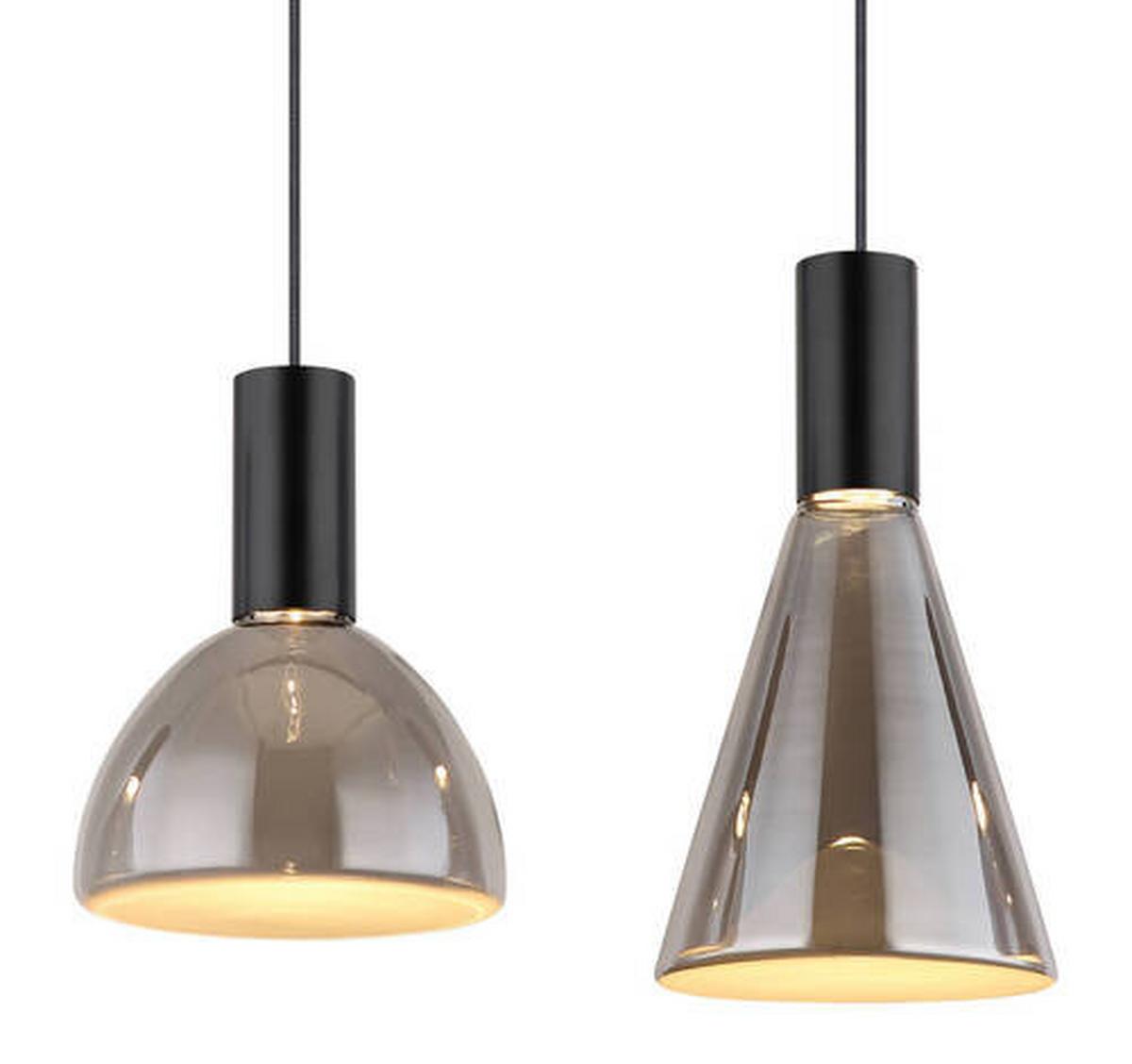 LED-Hängeleuchte 15741-4 - Hellgrau, Design, Glas/Kunststoff (87/17/150cm) - Globo