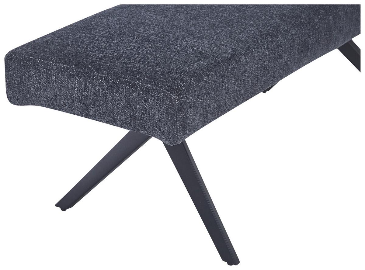 Sitzbank Chios Leinenoptik Grau, B: 140 Cm - Dunkelgrau/Schwarz, KONVENTIONELL, Textil/Metall (140/49/47cm) - MID.YOU