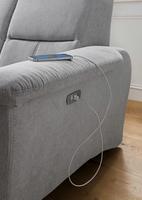 Mit USB-Anschluss Eckcouch in Grau mit USB-Anschluss