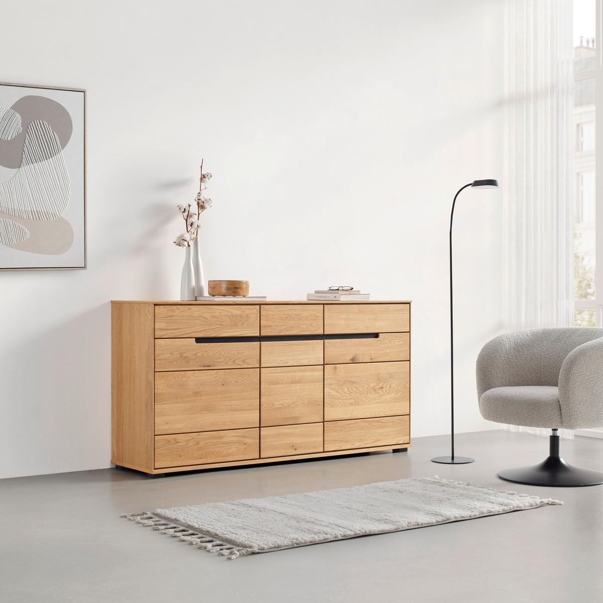 Komoda LOLA dub masiv - Lifestyle, kov/dřevo (162,5/82,5/40,5cm) - ecoTree