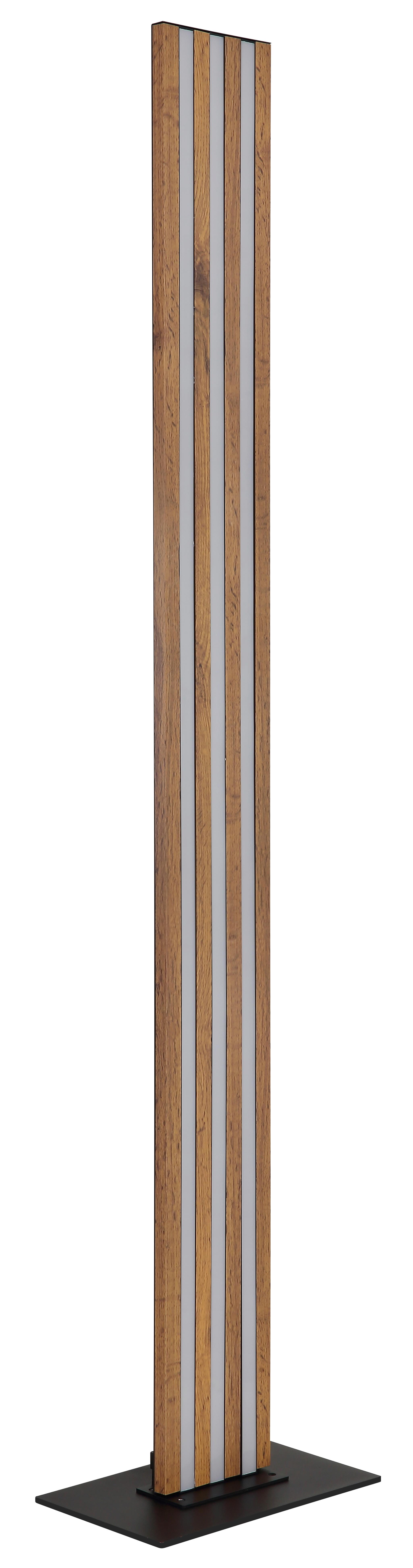 Stehleuchte matt 230V, ca. 30x18x140 cm - Dunkelbraun/Opal, Design, Holzwerkstoff/Kunststoff (30/18/140cm) - Globo
