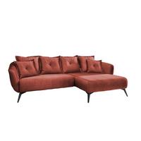 Ecksofa Baggio Mit Kissen Textil Koralle - Koralle/Schwarz, MODERN, Holz/Textil (277/162cm) - Livetastic
