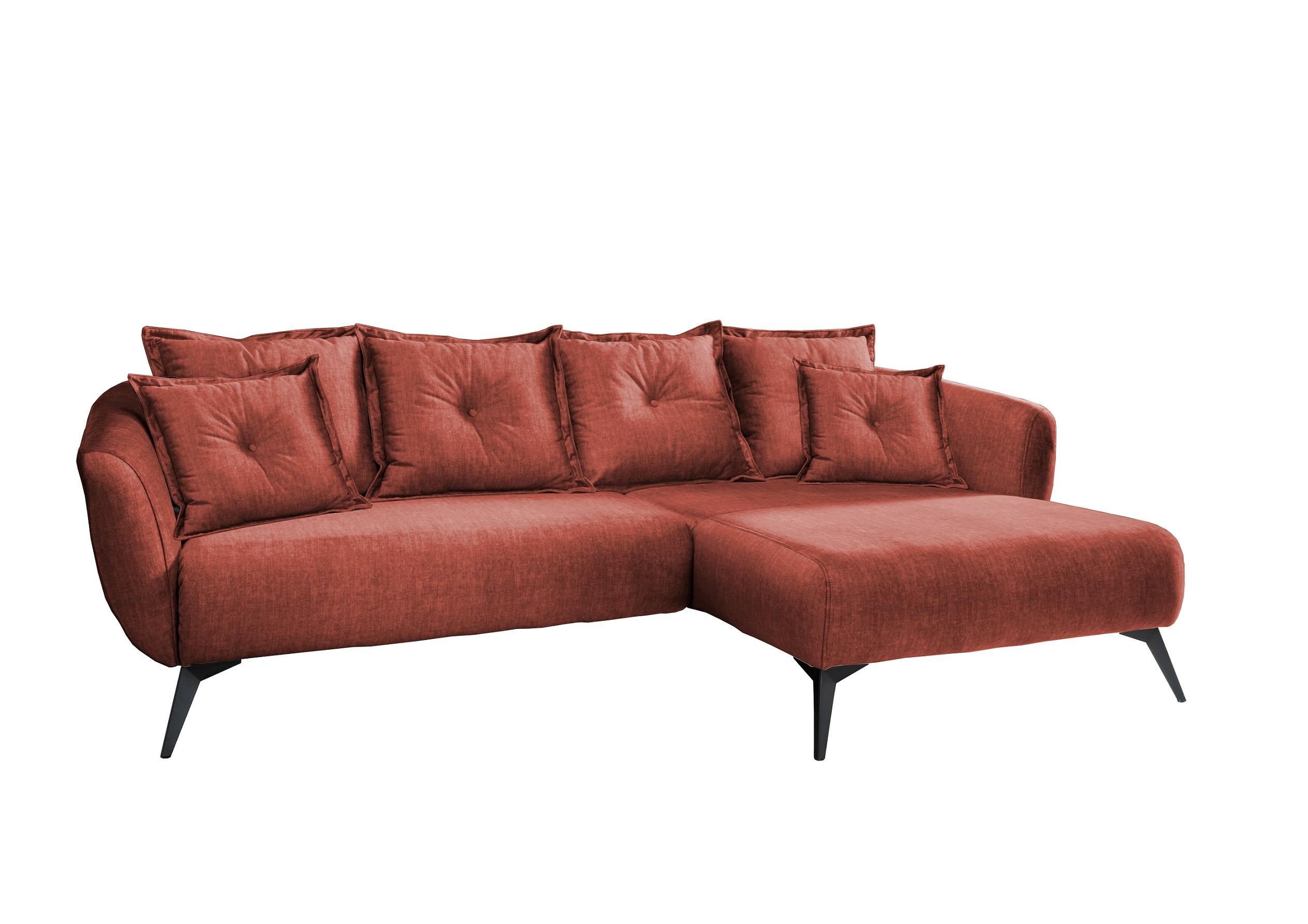Ecksofa Baggio Mit Kissen Textil Koralle