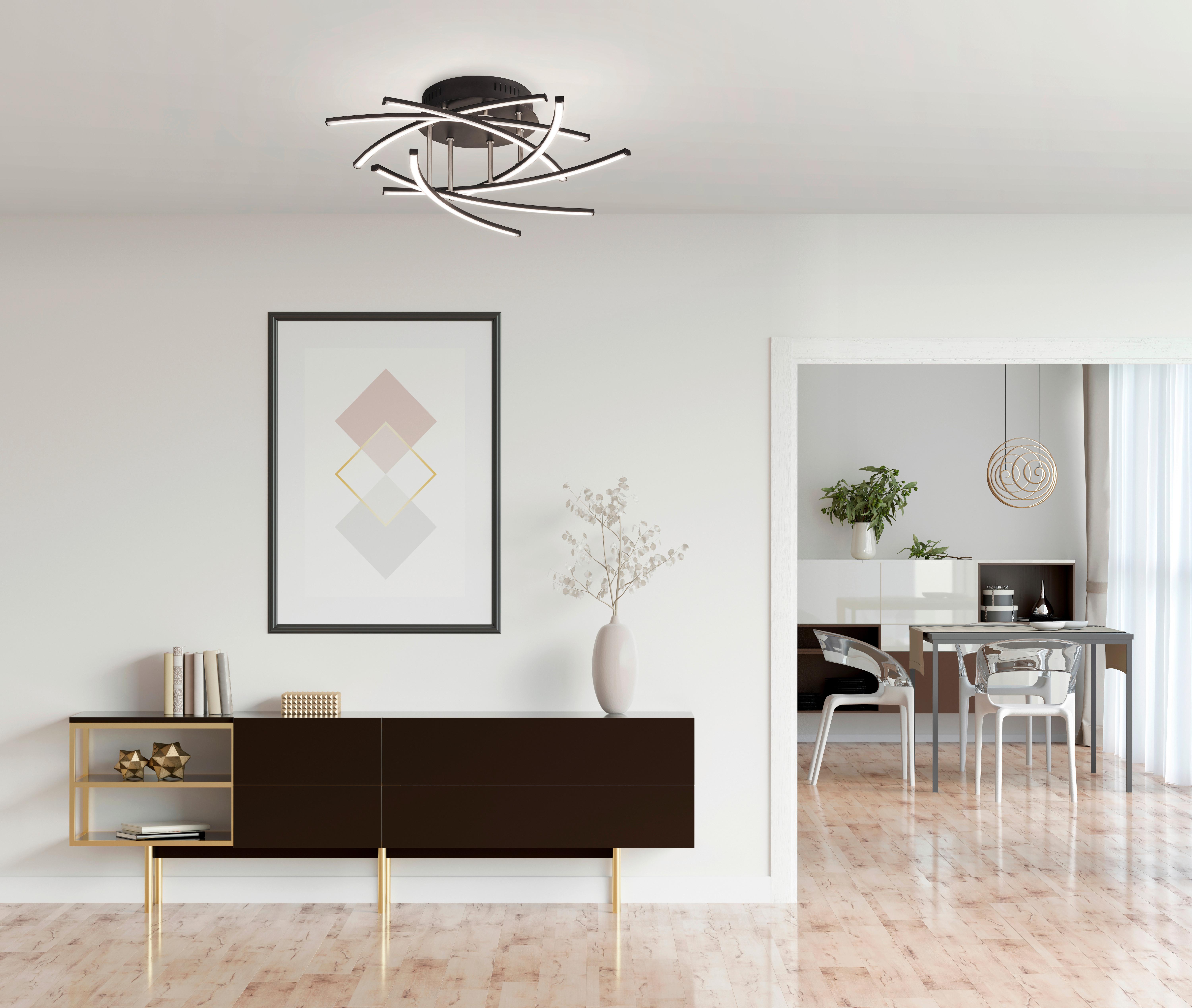 LED-Deckenleuchte 21290 - Sandfarben/Schwarz, Design, Metall (55cm) - Fischer & Honsel