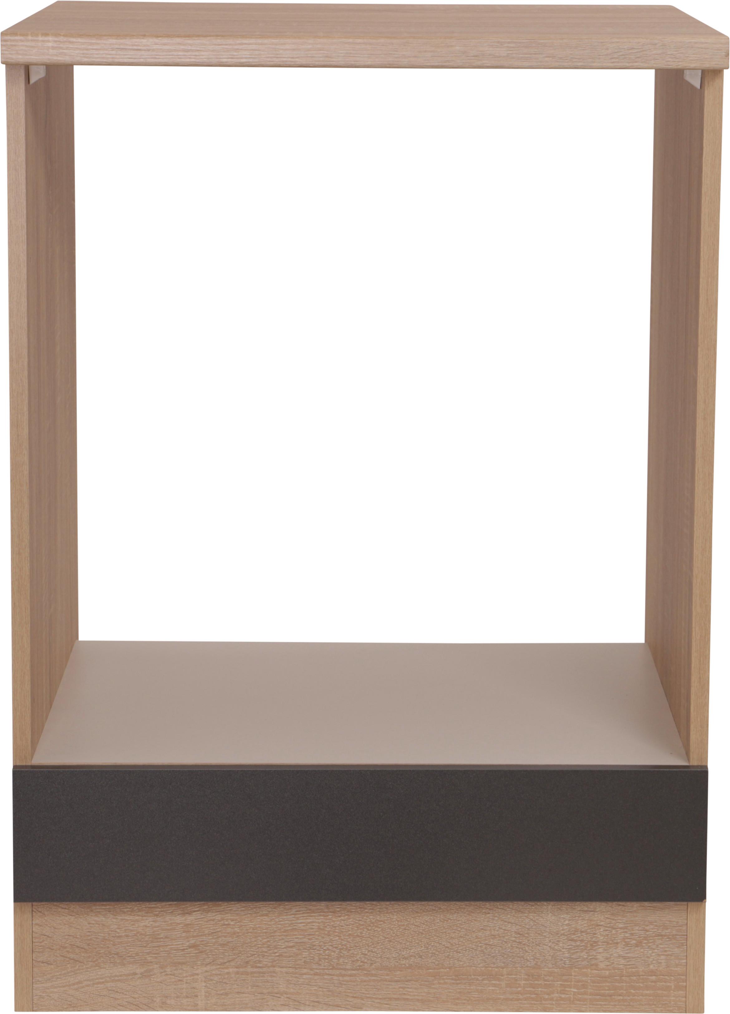 Herdumbauschrank Merle Grau, Eiche Dekor B:60cm - Eichefarben/Grau, Basics, Holzwerkstoff (60/84,8/60cm) - Respekta