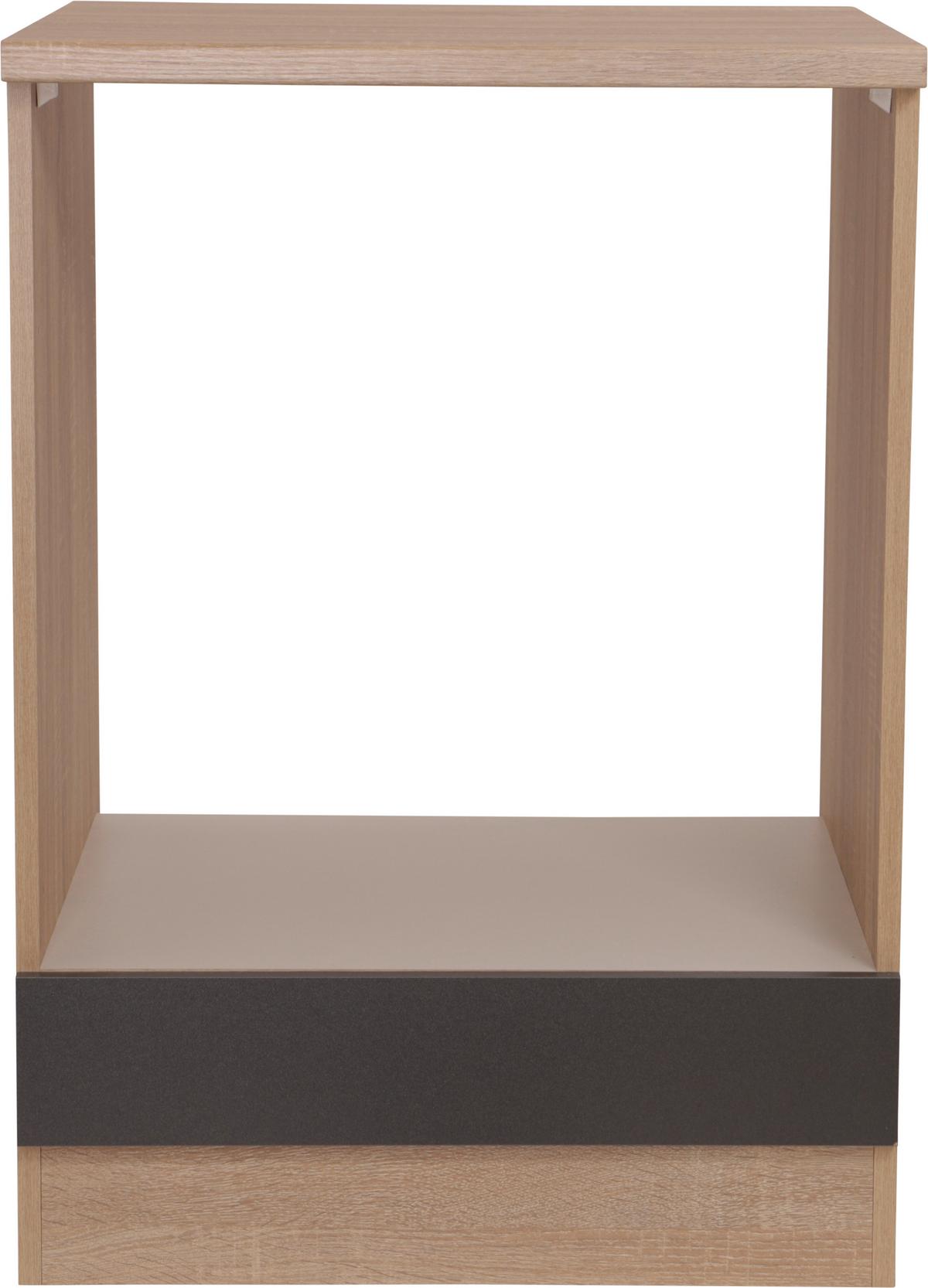 Herdumbauschrank Merle Grau, Eiche Dekor B:60cm - Eichefarben/Grau, Basics, Holzwerkstoff (60/84,8/60cm) - Respekta