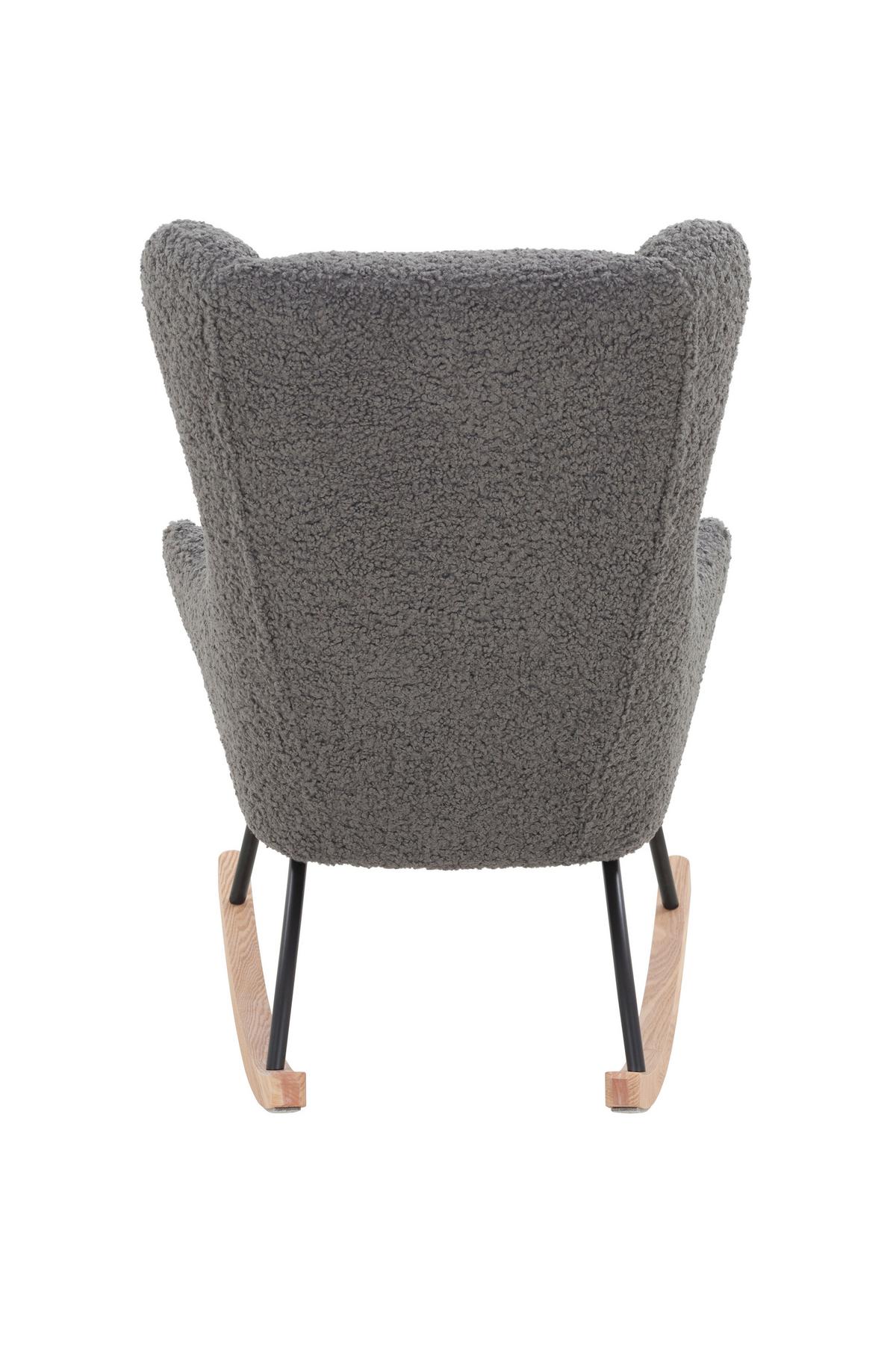 Schaukelstuhl Grau B: 66 Cm - Eichefarben/Schwarz, MODERN, Textil/Metall (66/106/104cm) - Livetastic