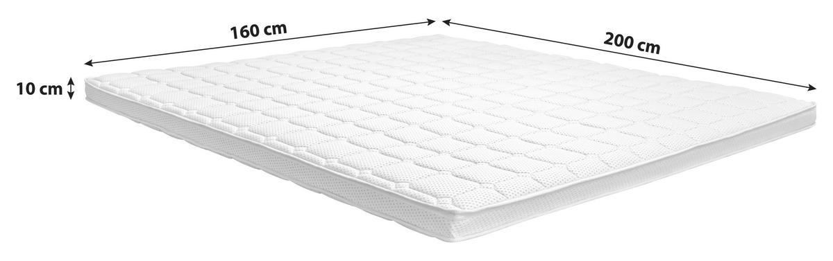 Topper 160x200 Cm Kaltschaumkern - Weiß, KONVENTIONELL, Textil (160/200cm) - Ele