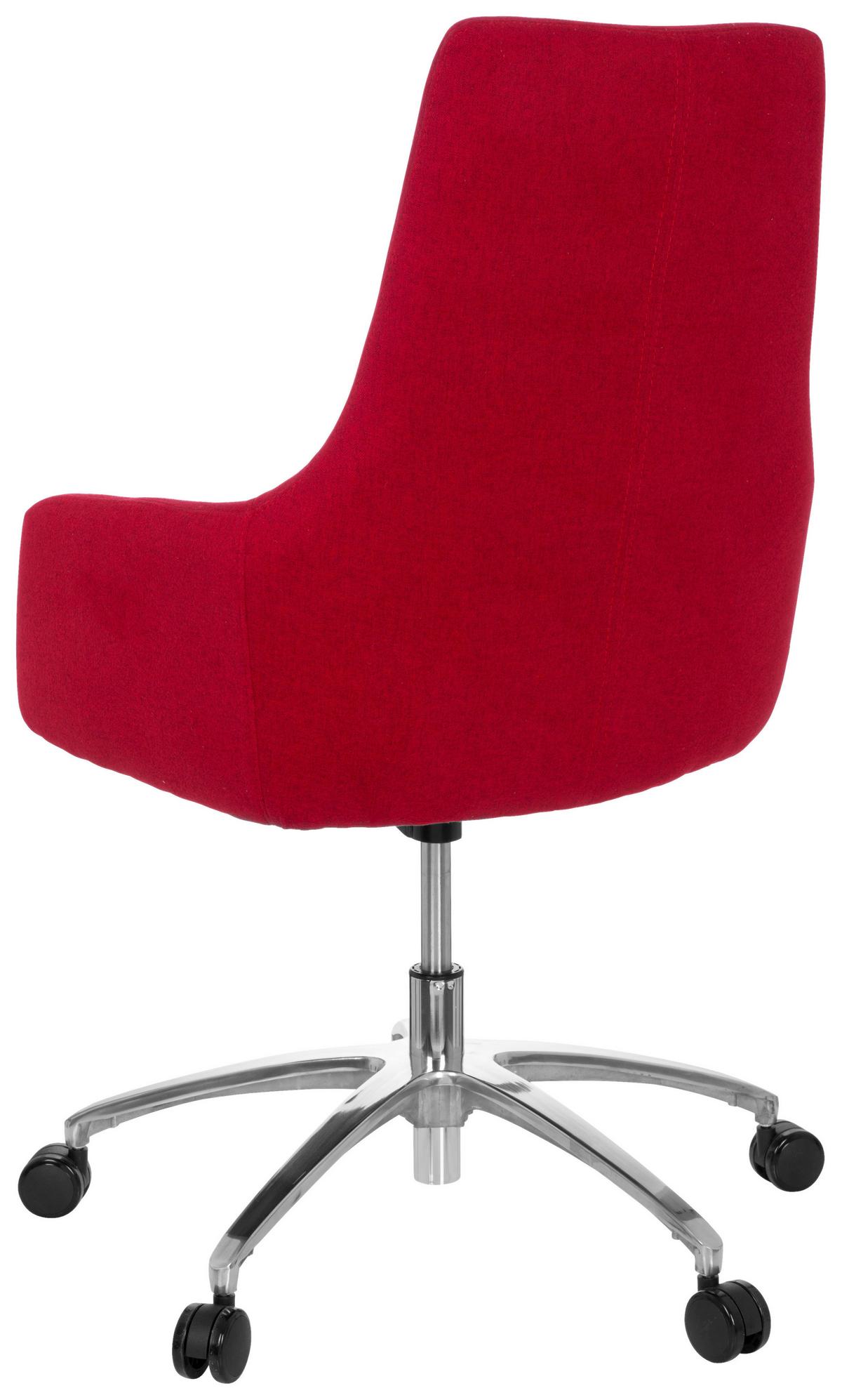 Bürostuhl Shake 100 Rot Bis 110 Kg - Silberfarben/Rot, Basics, Kunststoff/Textil (65/97/60cm) - MID.YOU