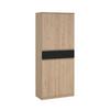 Schuhschrank Naia, Schwarz, Eichefarben, B: 80,4 Cm - Eichefarben/Schwarz, Design, Holzwerkstoff (80,4/191,7/40cm) - Livetastic
