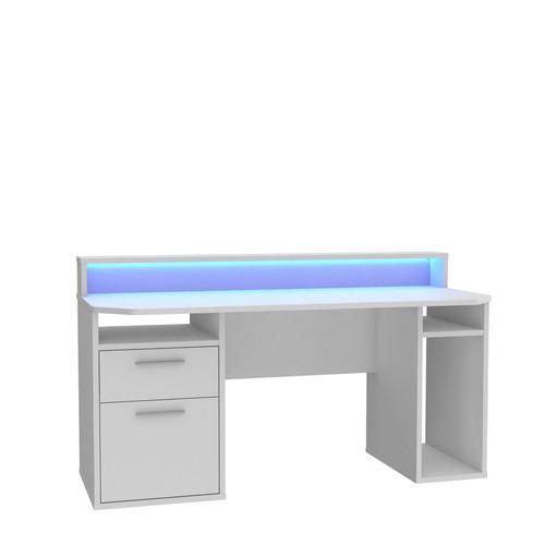Gaming Tisch mit Stauraum und Aufsatz B 160cm H 91cm Tezaur - Weiß, MODERN, Holzwerkstoff/Kunststoff (160/91/72cm) - MID.YOU