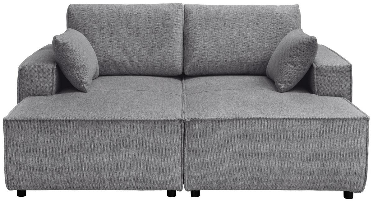 Bigsofa Tramin, Silberfarben B: 188 Cm - Schwarz/Grau, MODERN, Textil (188/86/154cm) - Livetastic