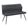 Sedací lavice Eva tmavěšedá - černá/tmavě šedá, Moderní, kov/dřevo (139/92,5/60,5cm) - Bessagi Home