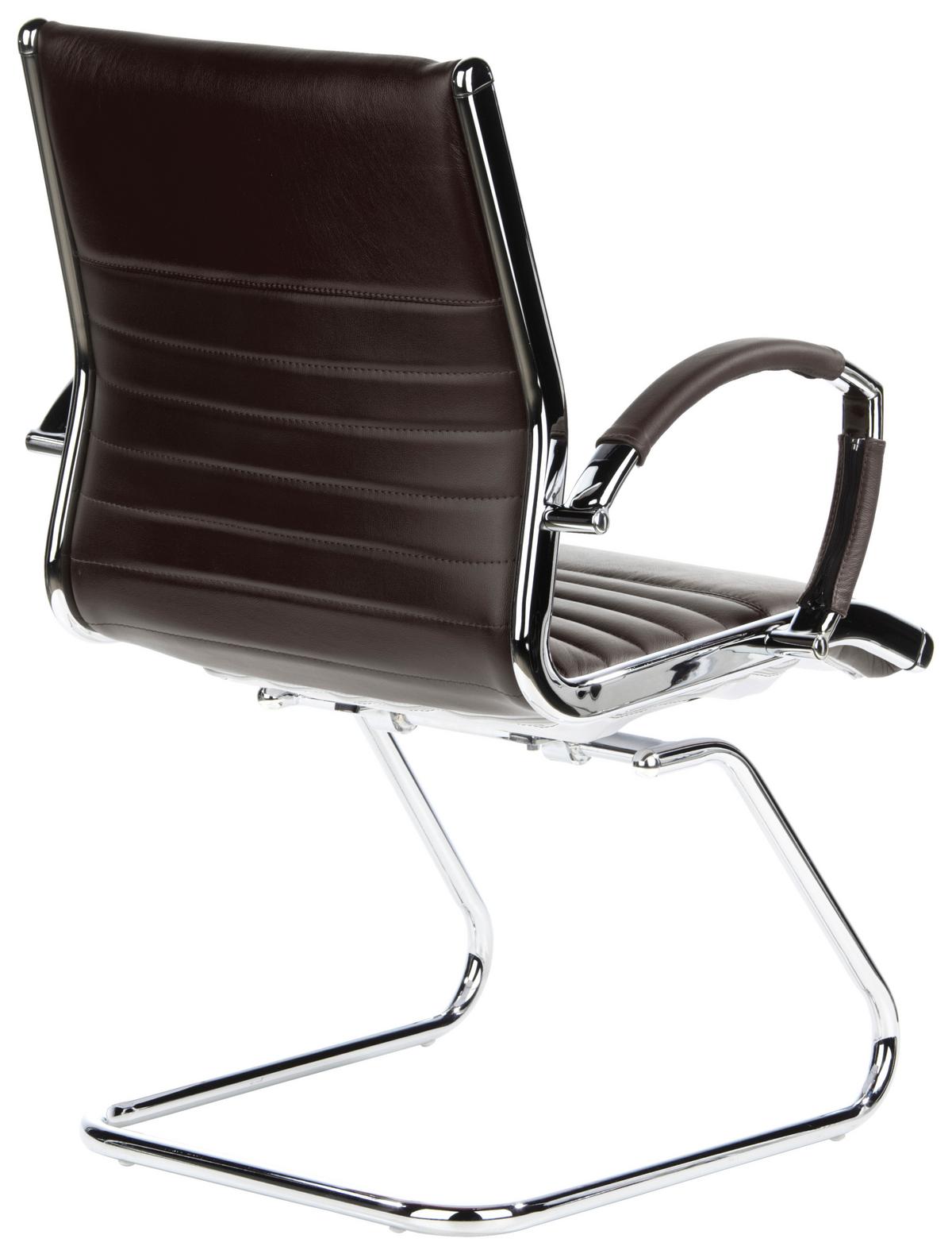Besucherstuhl Parma V Dunkelbraun - Chromfarben/Dunkelbraun, MODERN, Leder/Textil (62/94/46cm) - MID.YOU