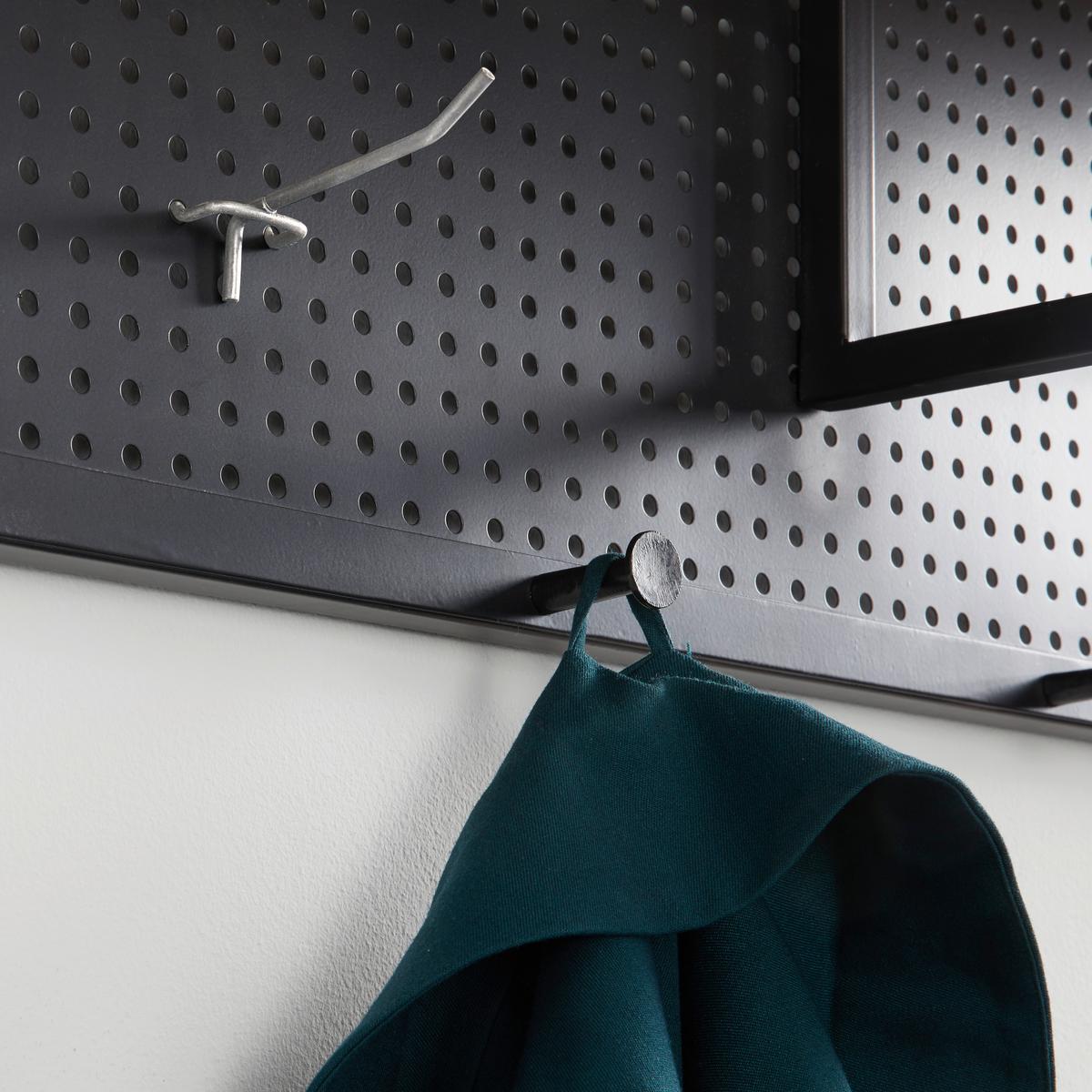 Šatní panel LORENZO - barvy borovice/černá, Moderní, kov/dřevo (90/37/25cm) - Bessagi Home