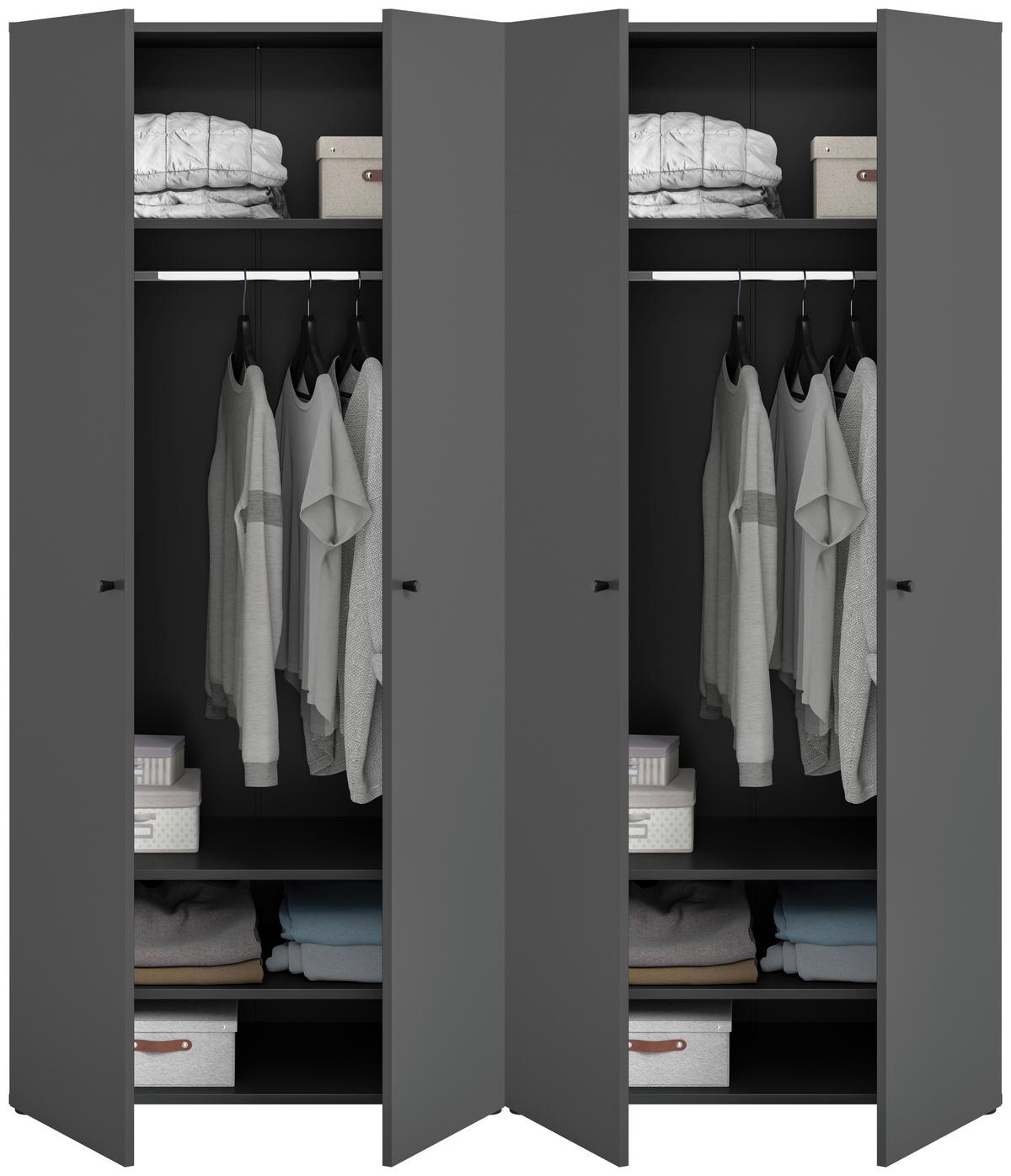 Drehtürenschrank Darwin, Anthrazit B: 160 Cm - Anthrazit, MODERN, Holzwerkstoff (160/176/51cm) - MID.YOU