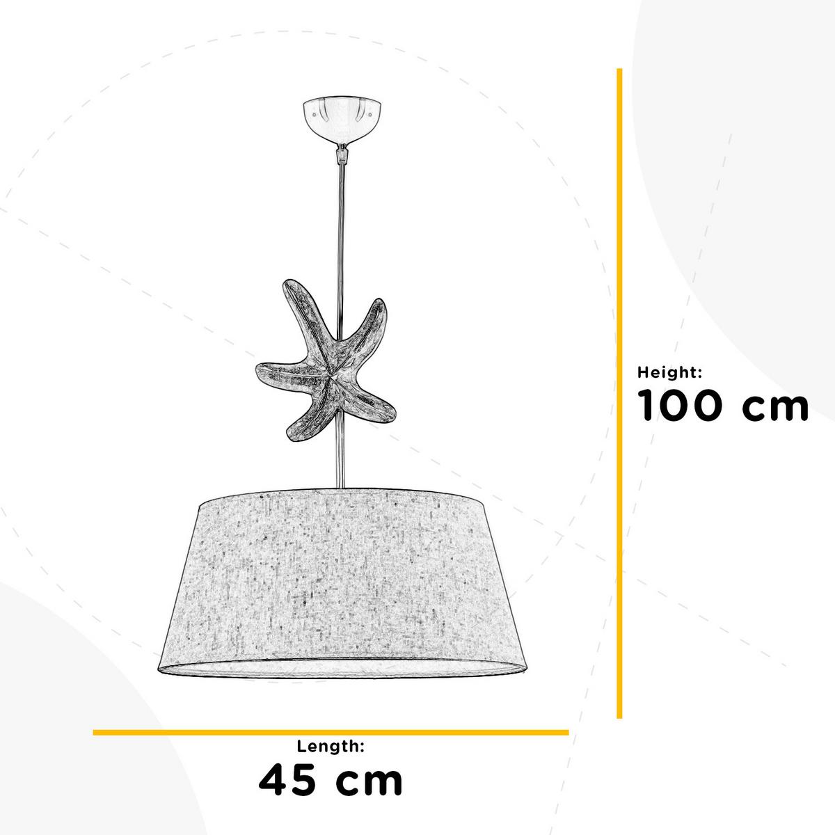 Hängeleuchte Stellina Perlmutt L: 45 Cm 22w - Perlmutt, Natur, Textil (45/45/100cm)