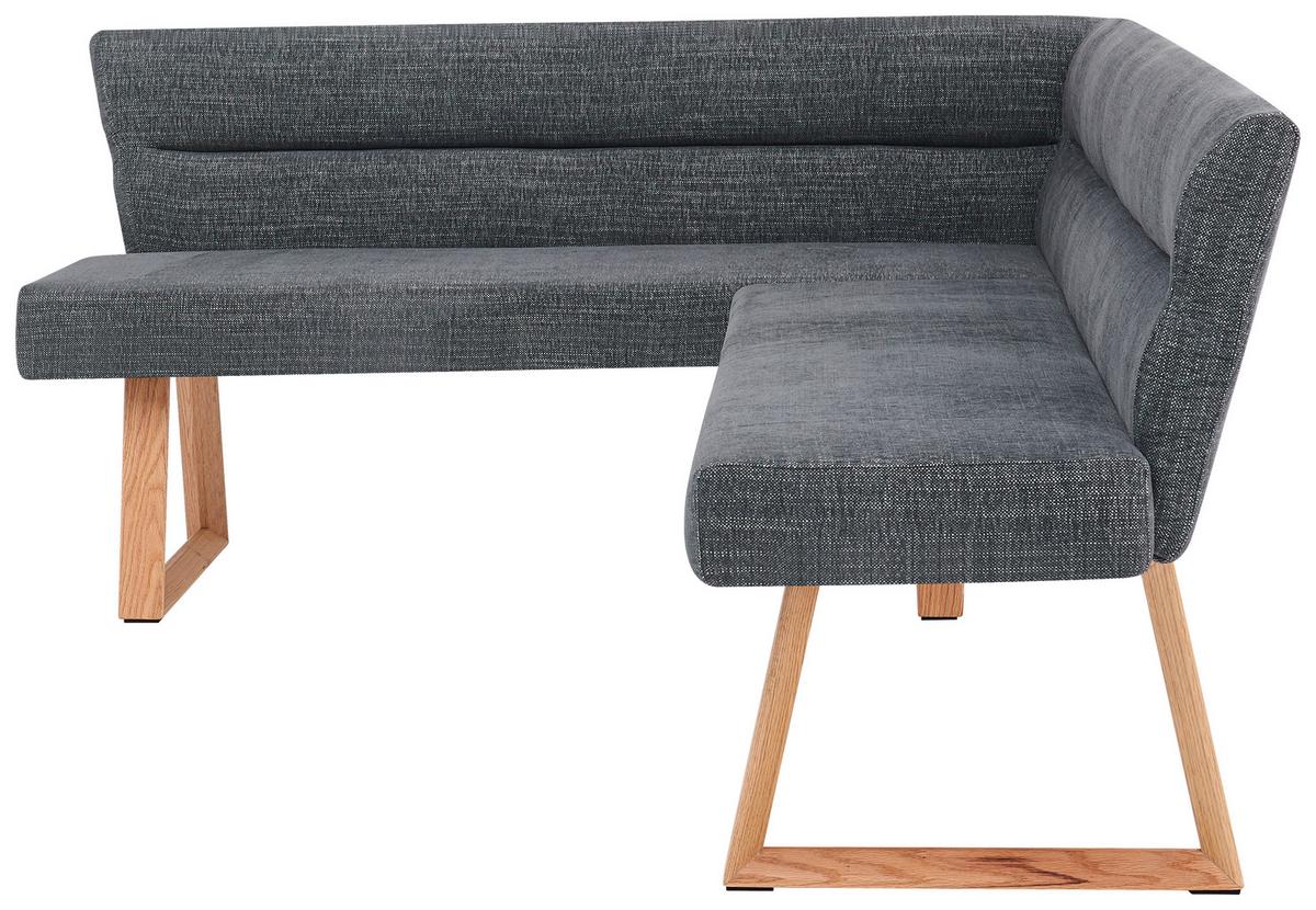 Eckbank Linnea Eichefarben/D-Grau B:162-204cm - Dunkelgrau/Eichefarben, MODERN, Holz/Textil (162-204/82/61cm) - Livetastic