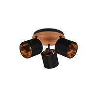 Strahler 3-Flammig Ø 46,5 cm - Goldfarben/Schwarz, KONVENTIONELL, Metall (46,5/22,5cm)