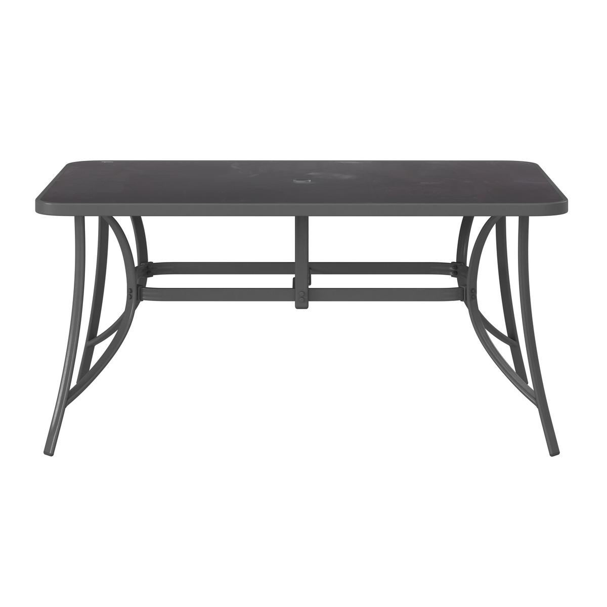 Gartenmöbel Set 8-tlg. Mao Aus Metall/textil/glas - Anthrazit, MODERN, Glas/Textil - Luca Bessoni