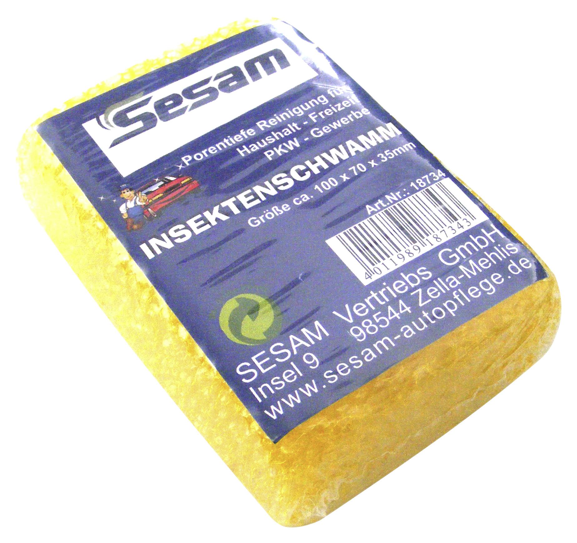 Autoschwamm Sesam 10x4x7 cm Beideseitig Verwendbar - Gelb, MODERN, Textil (10/4/7cm)