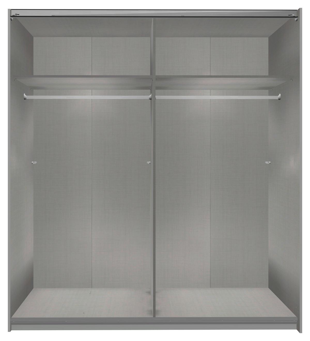 Schwebetürenschrank B: 225 Cm Norderstedt Weiß - Weiß, MODERN, Glas/Holzwerkstoff (225/208/64cm) - MID.YOU