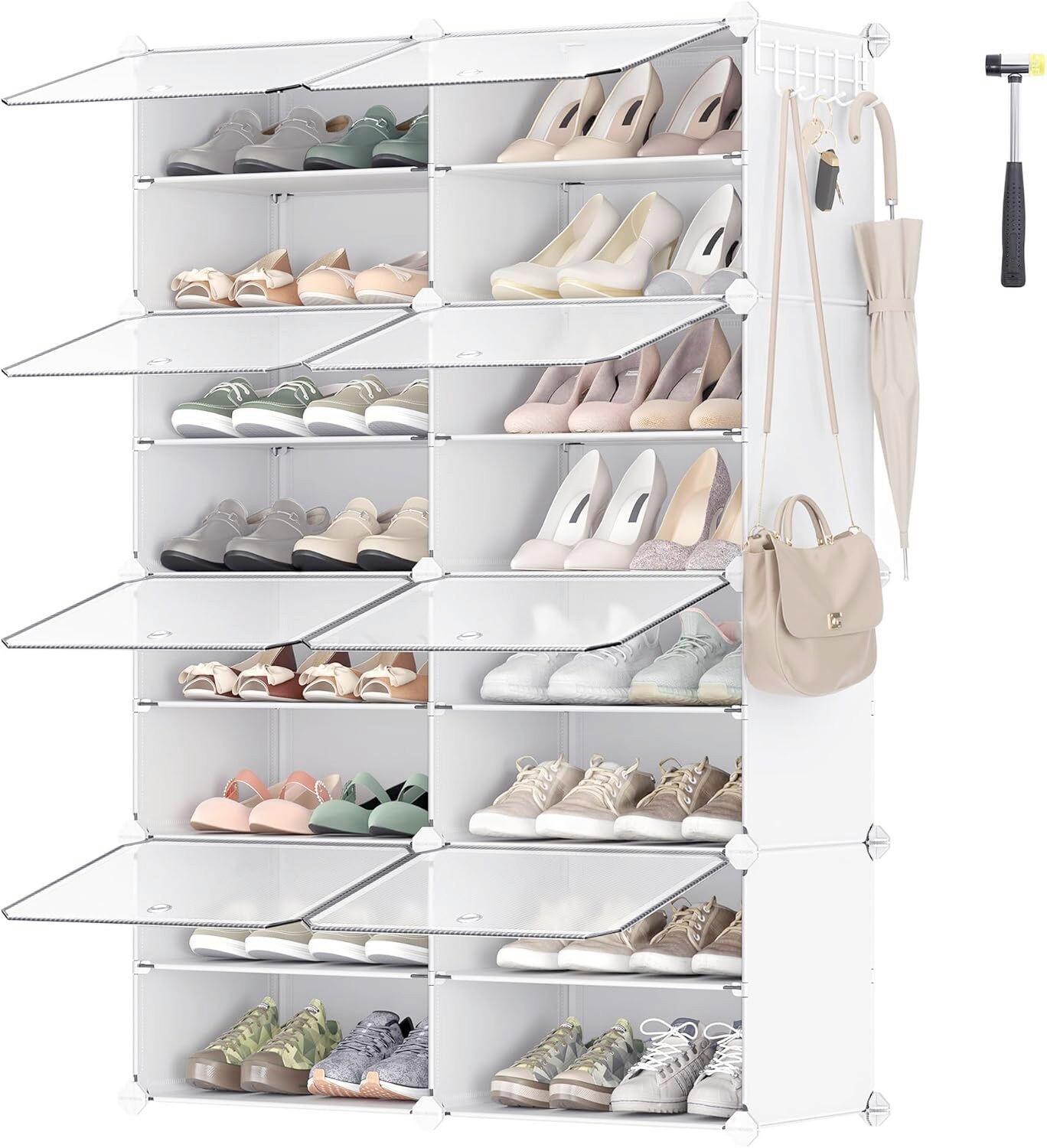 SCHUHREGAL Weiß B: 83 cm - Weiß, Basics, Kunststoff/Metall (83/125/32cm)