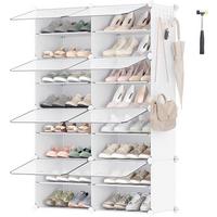 SCHUHREGAL Weiß B: 83 cm - Weiß, Basics, Kunststoff/Metall (83/125/32cm)