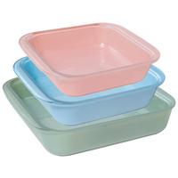 Auflaufformenset Astrid - Blau/Rosa, LIFESTYLE, Glas - Luca Bessoni
