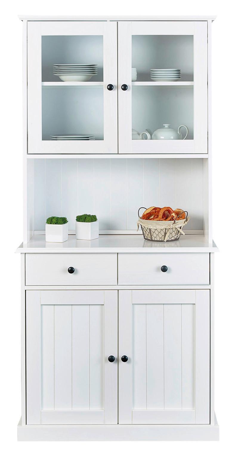 Ebédlő Szekrény Westerland - fehér, Basics, faalapú anyag/Üveg (90/191/45cm) - MID.YOU