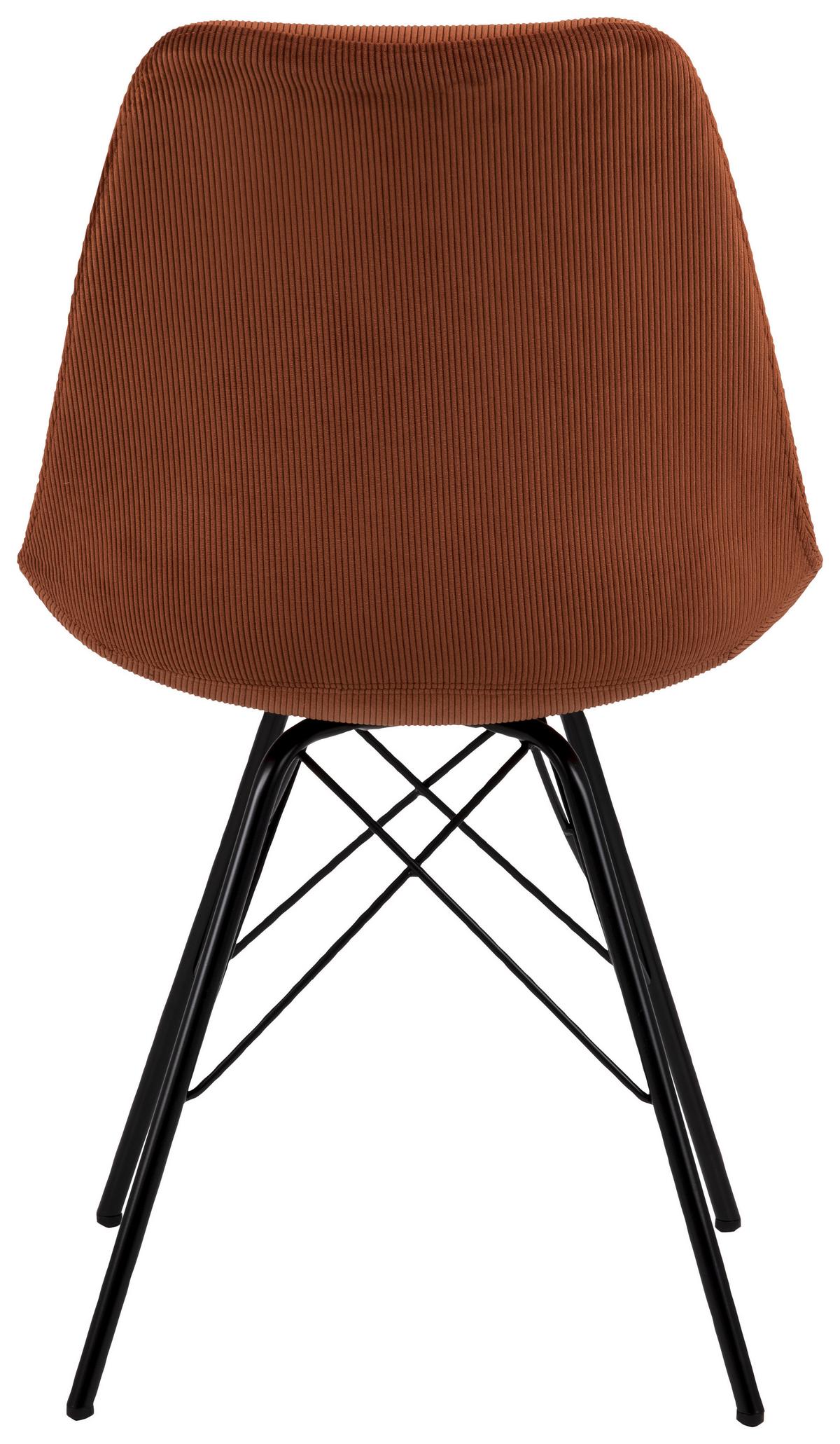 Jedálenská stolička ERIS tehlová kord - čierna/medená, Konventionell, kov/textil (48,5/85,5/54cm) - MID.YOU