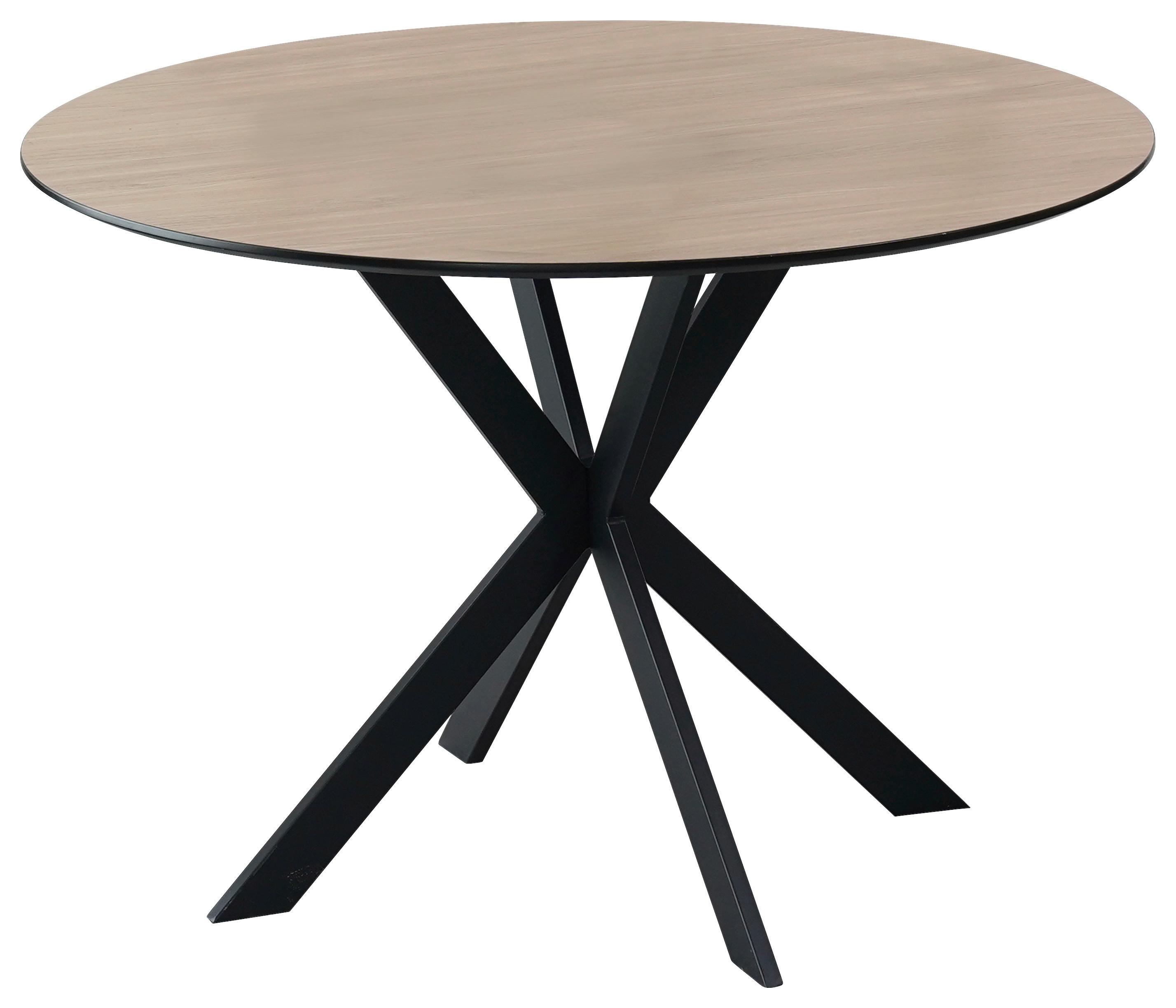Esstisch Amar Melamin Eichefarben, B: 110 Cm - Eichefarben/Schwarz, KONVENTIONELL, Holzwerkstoff/Metall (110/75/110cm) - P & B