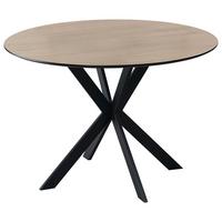 Esstisch Amar Melamin Eichefarben, B: 110 cm - Eichefarben/Schwarz, KONVENTIONELL, Holzwerkstoff/Metall (110/75/110cm) - P & B