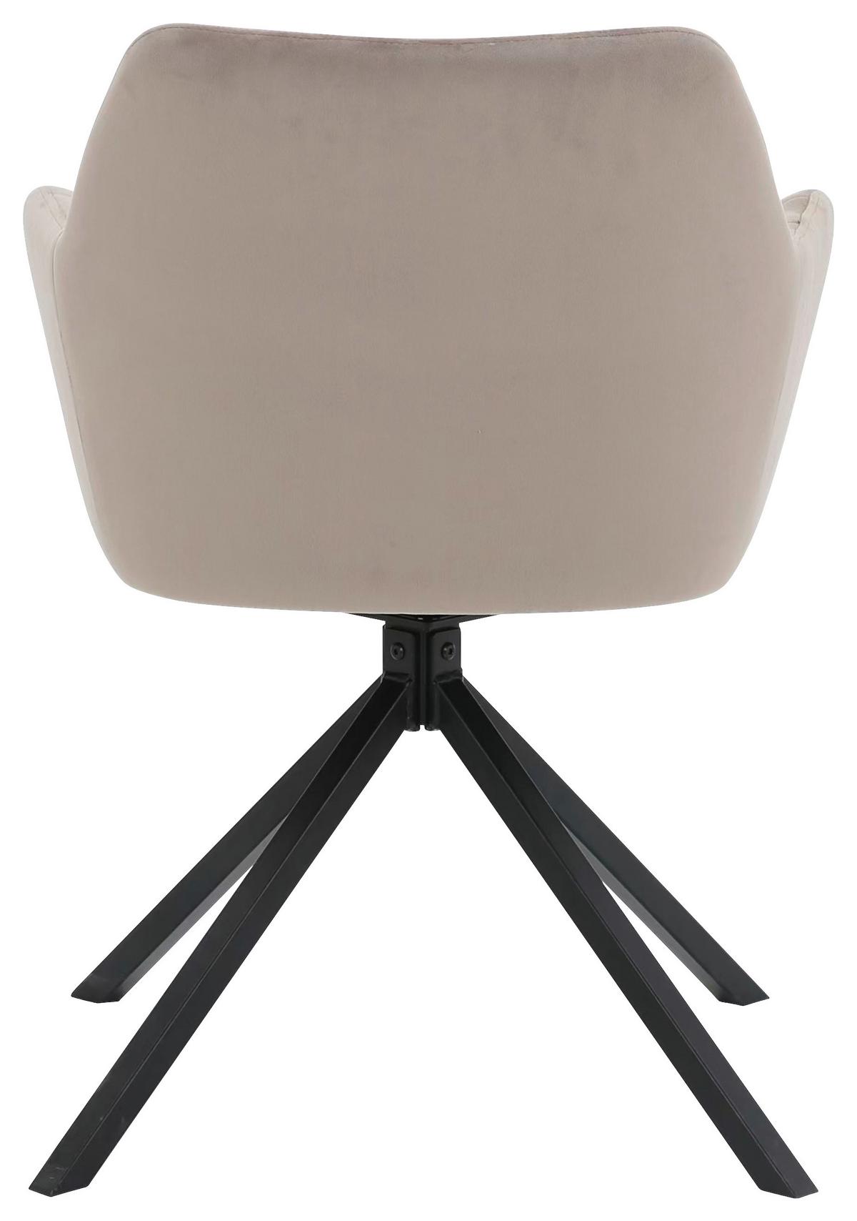 Stuhl Patti Beige, Sitzfl. 360° drehbar - Beige/Schwarz, KONVENTIONELL, Textil/Metall (58/81/54cm)