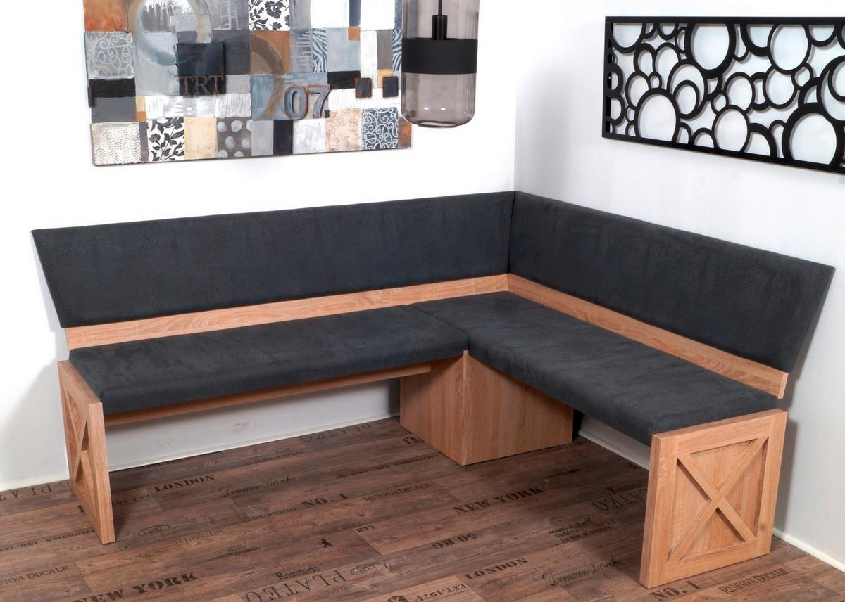 Eckbankgruppe Madrano Grau, Eiche, B: 185 cm - Grau/Sonoma Eiche, KONVENTIONELL, Holz/Holzwerkstoff (150/185/87cm) - MID.YOU