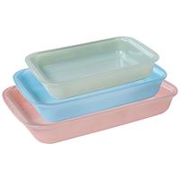 Auflaufformenset Astrid - Blau/Rosa, LIFESTYLE, Glas - Luca Bessoni